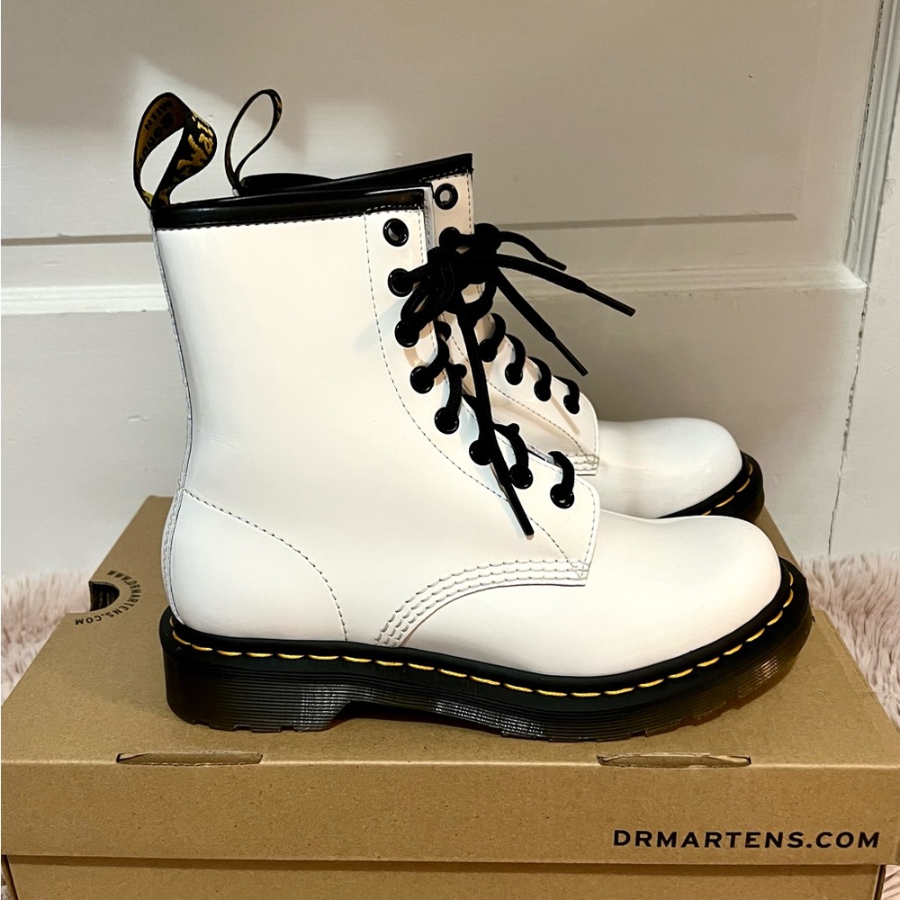 Slightly Glossy White Dr. Martens